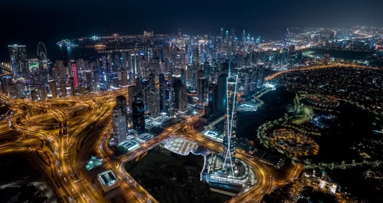 Uptown Dubai Towers with 62,000 sqm of Grade-A office space.