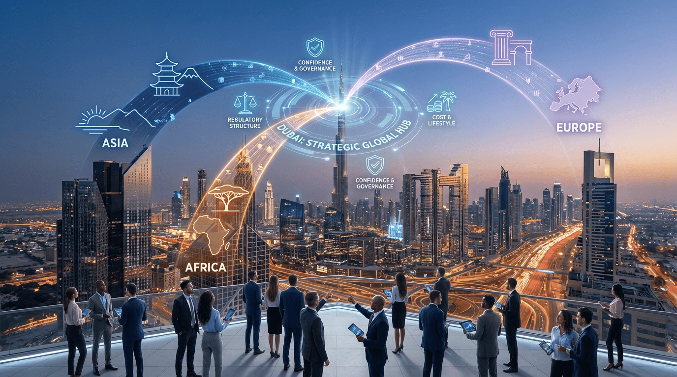 Dubai's position as a commercial hub help it benefit from globalization