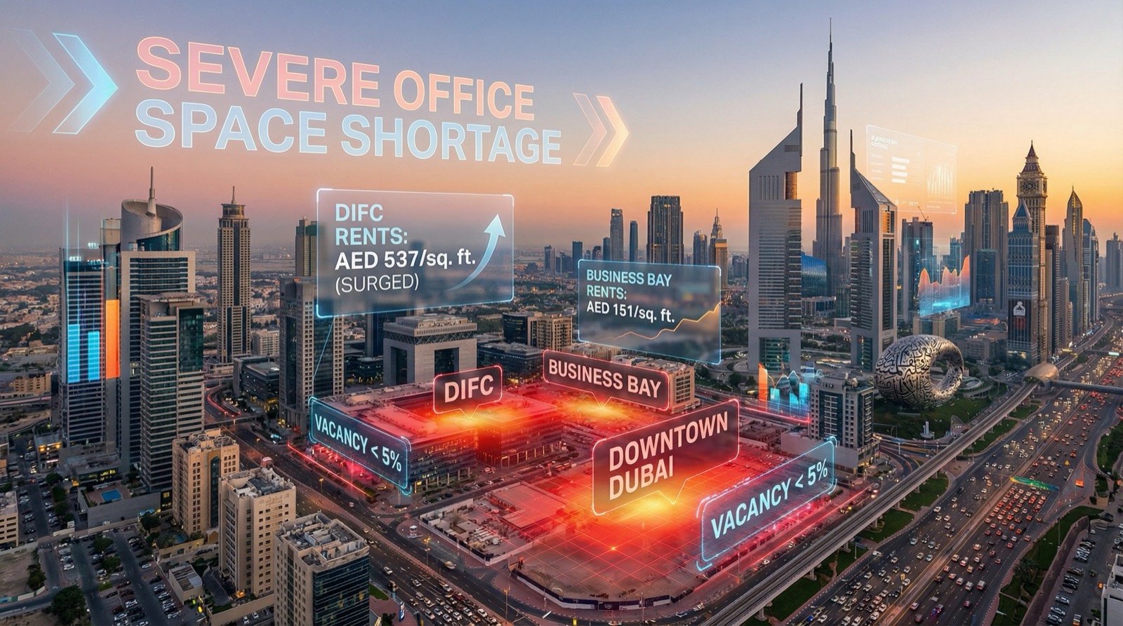 What Dubai Office Space Shortage Means for Investor Returns — insights from Mitchell's Commercial Real Estate, Dubai commercial real estate