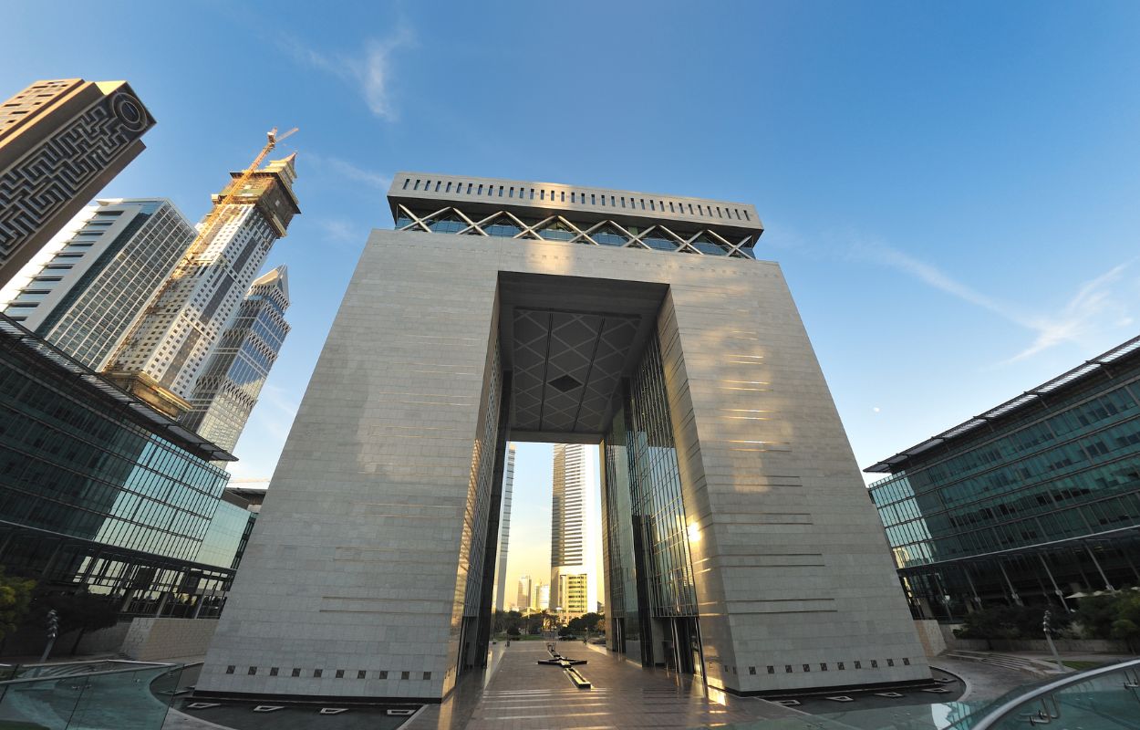 The DIFC Building in Dubai showcasing modern architecture and serving as a key hub for global finance and business activity.