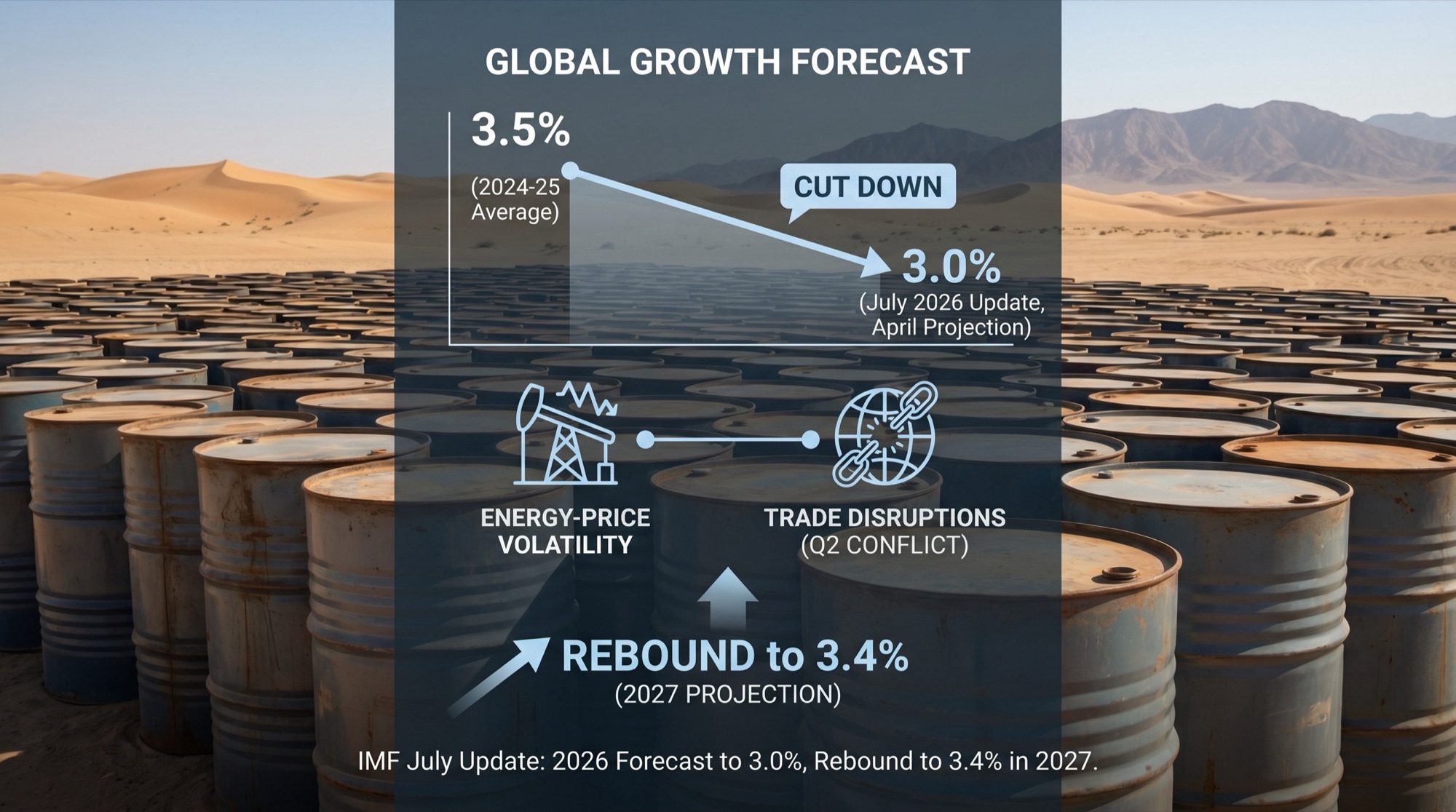 The International Monetary Fund cut its 2026 global growth forecast to three percent.