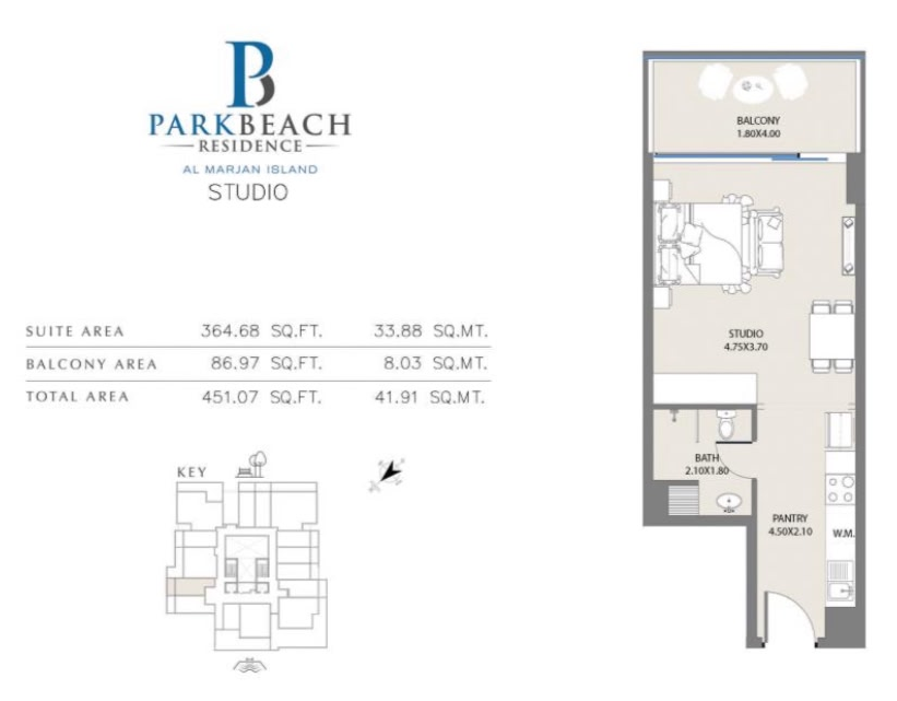 Floor plan for DISTRESS DEAL: STUDIO IN PARK BEACH 2