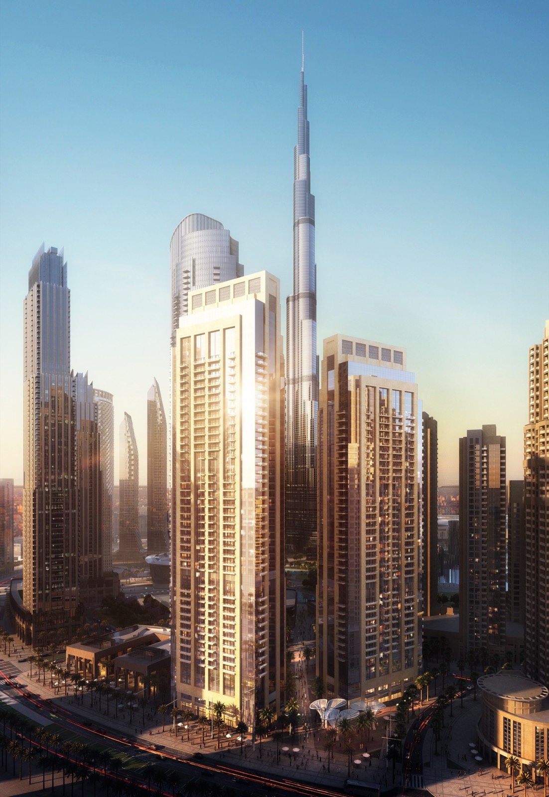 Aerial view of Act One | Act Two — Downtown Dubai
