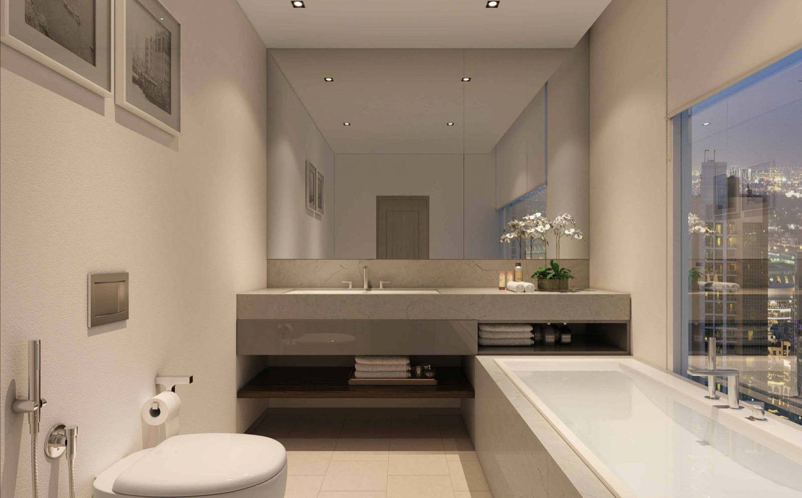 Bathroom at Act One | Act Two — Downtown Dubai