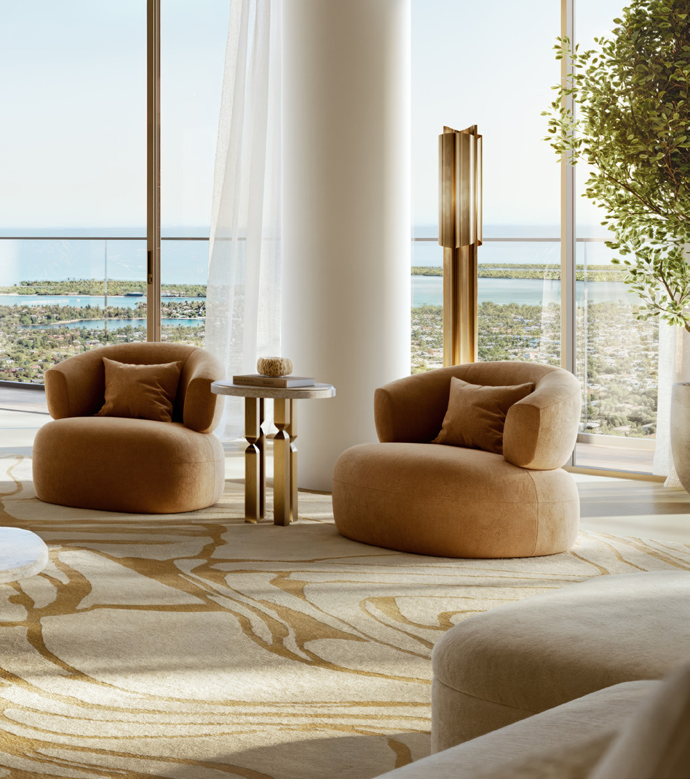 Living space at Avarra by Palace — Business Bay — Mitchell's Commercial Real Estate