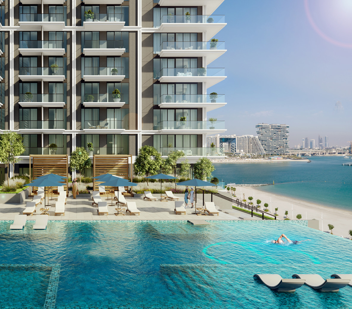 Exterior facade of Beach Mansion — Emaar Beachfront — Mitchell's Commercial Real Estate
