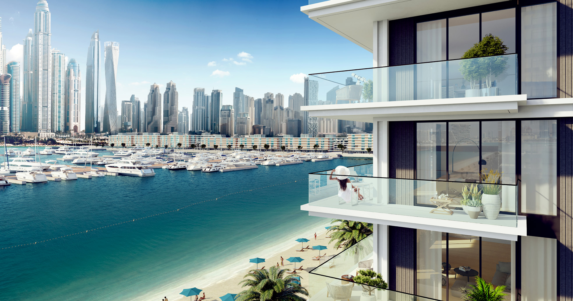 Balcony at Beach Mansion — Emaar Beachfront — Mitchell's Commercial Real Estate