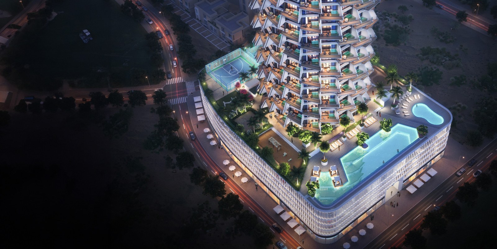 Binghatti Grove — Jumeirah Village Circle, view 2 — Mitchell's Commercial Real Estate