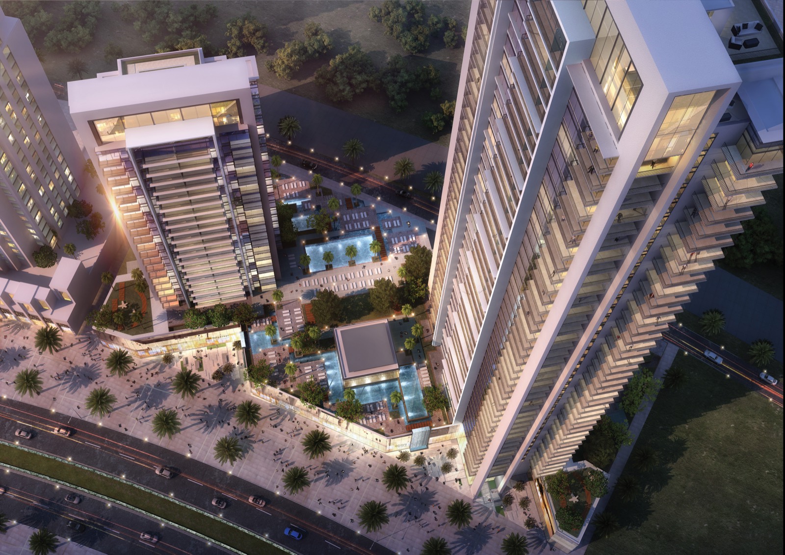 Aerial view of BLVD Crescent — Downtown Dubai