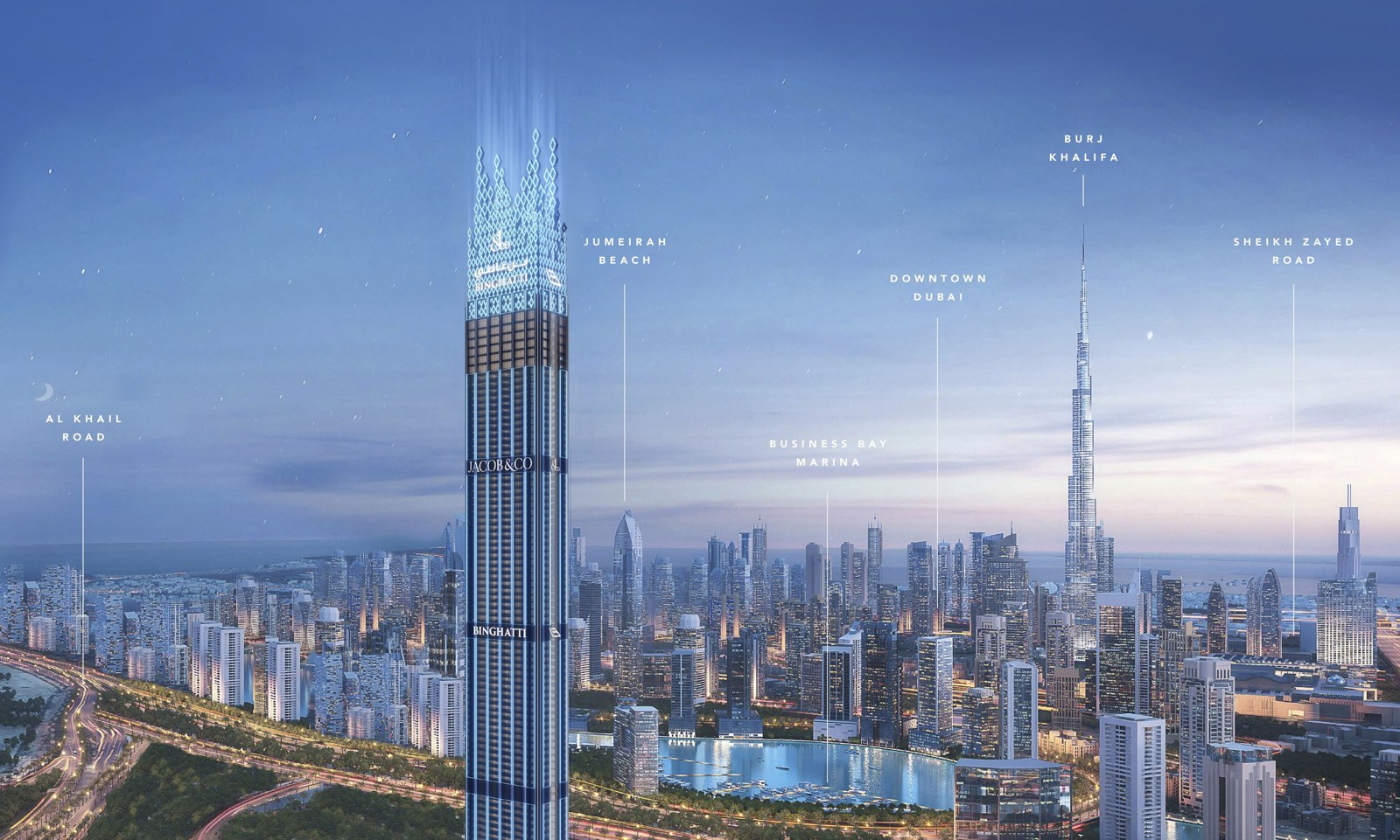 Burj Binghatti Jacob & Co Residences — Business Bay, view 1 — Mitchell's Commercial Real Estate