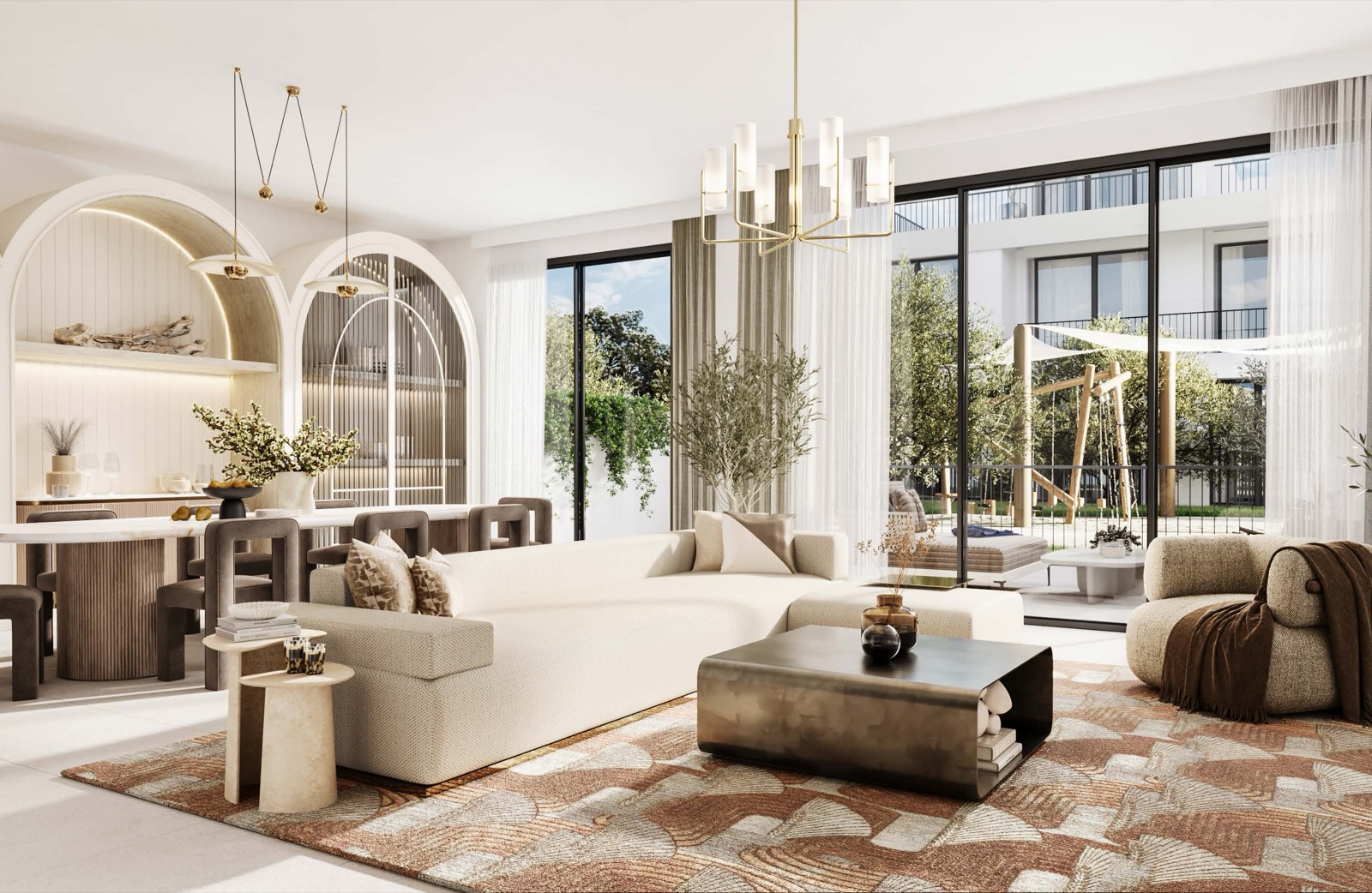 Living space at Greenway 2 at Emaar South