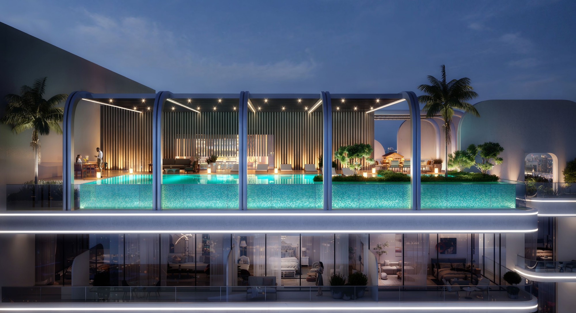 Rooftop at Le Blanc by Imtiaz — Dubai Land Residence Complex — Mitchell's Commercial Real Estate