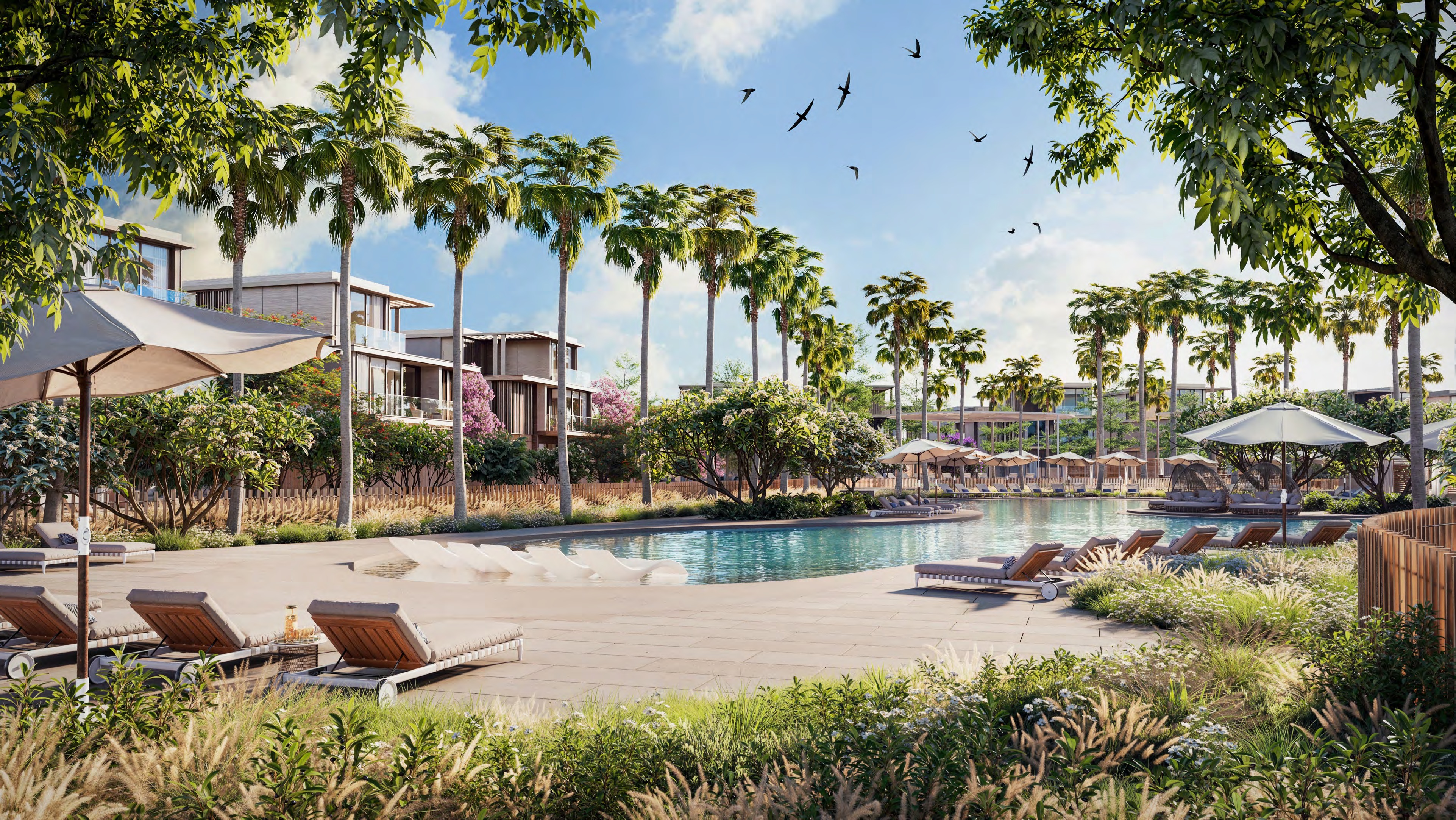 Pool at Nad Al Sheba Gardens Phase 11 — Nad Al Sheba — Mitchell's Commercial Real Estate