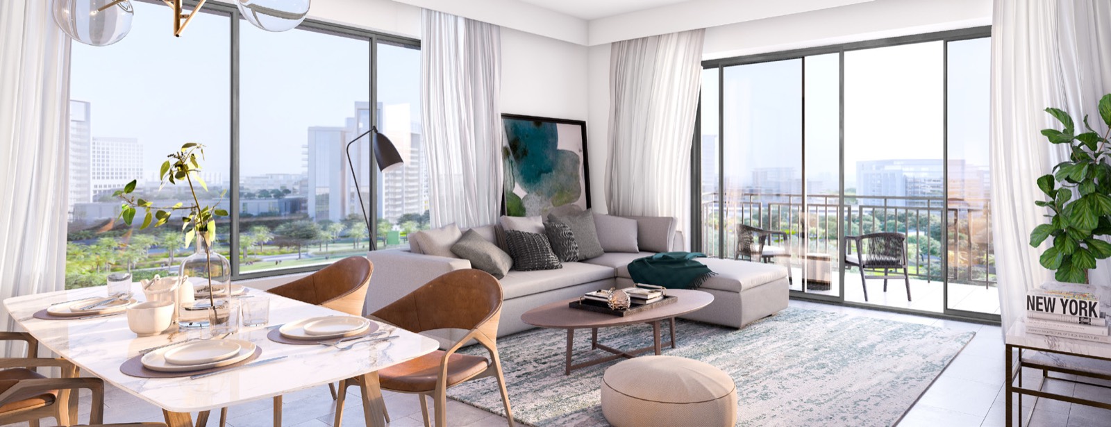 Living space at Park Field — Dubai Hills Estate