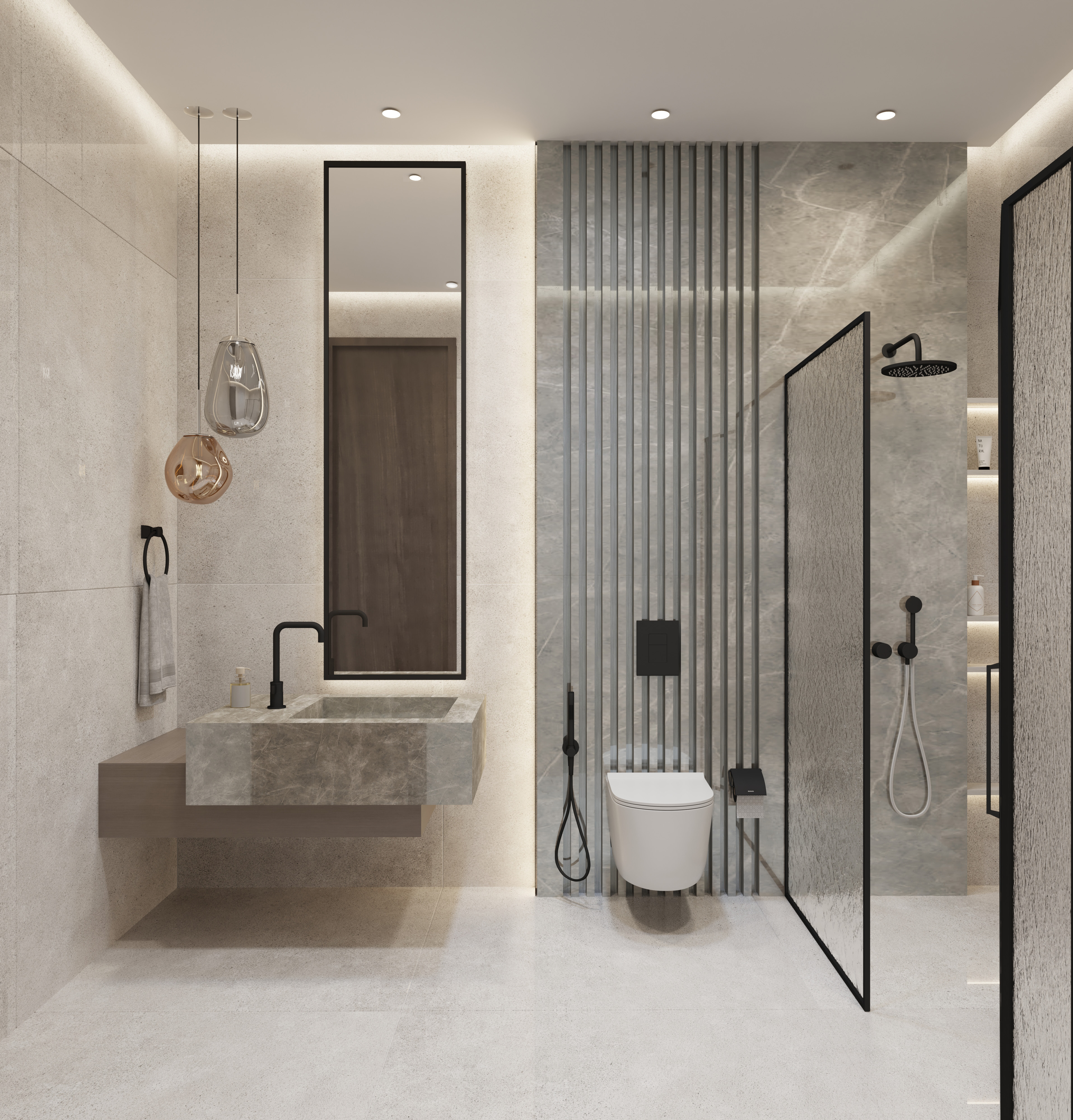 Bathroom at Samana Park Meadows — Dubai Land Residence Complex — Mitchell's Commercial Real Estate