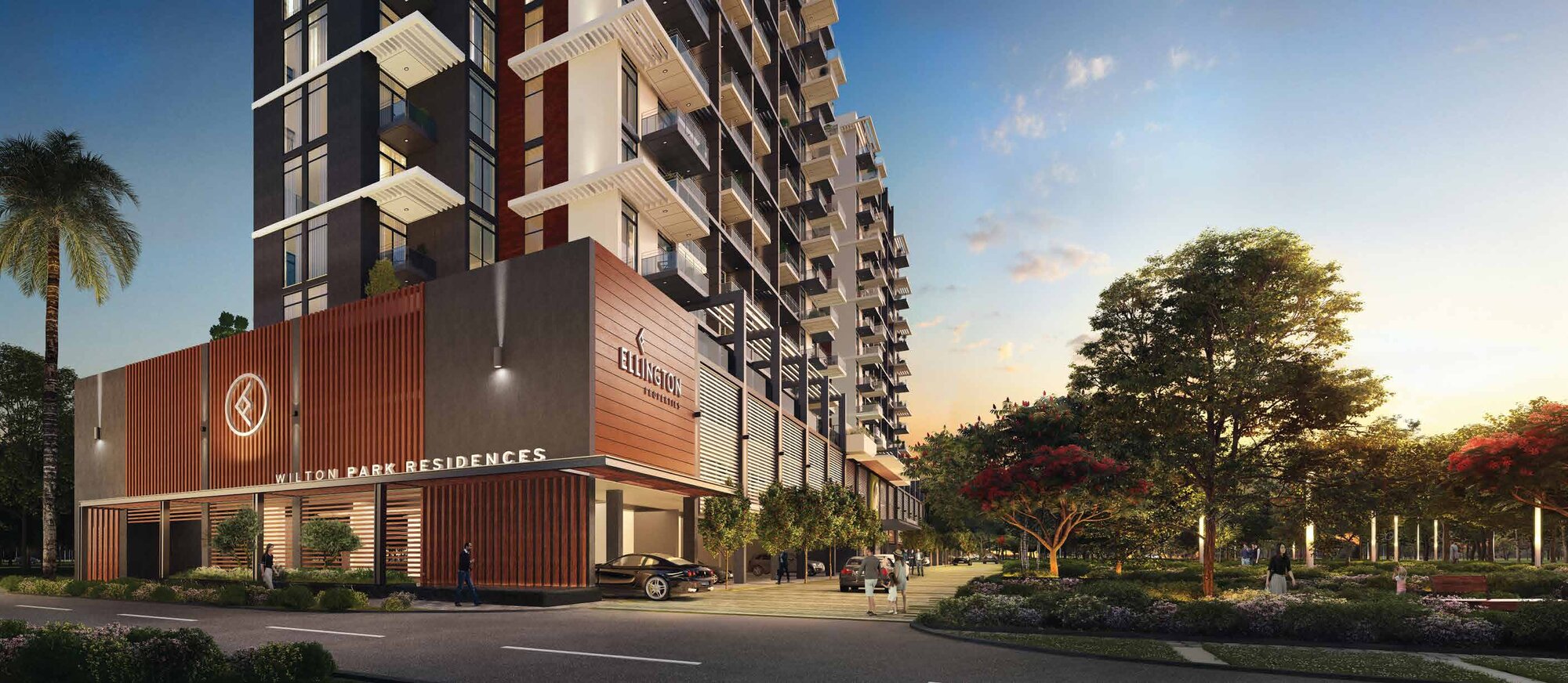 Entrance to Wilton Park Residences — Sobha Hartland — Mitchell's Commercial Real Estate