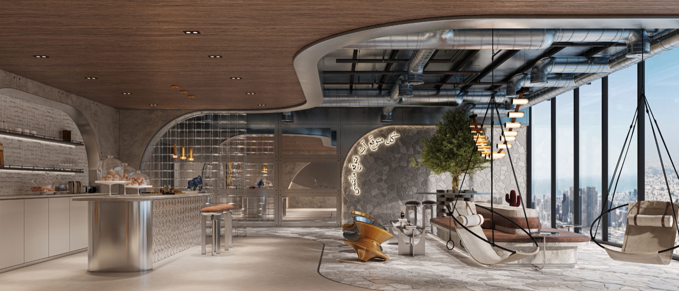 Ground-floor F&B space at District Mall, Raw District II retail on Sheikh Zayed Road